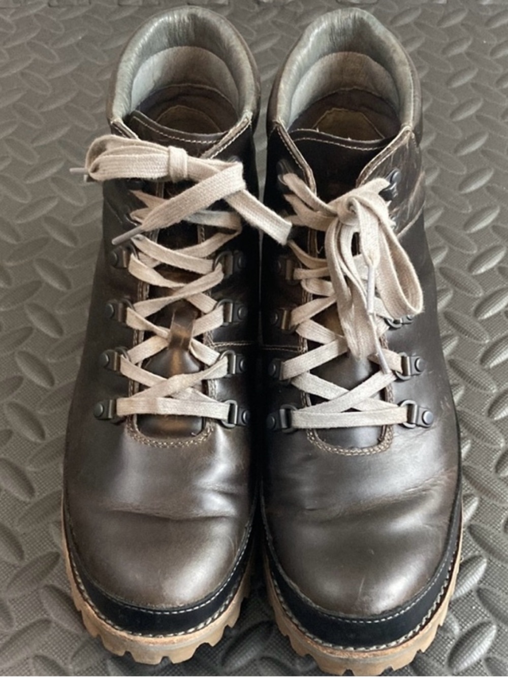 Chaco Brown Leather Lace-Up Boots with Tan Soles